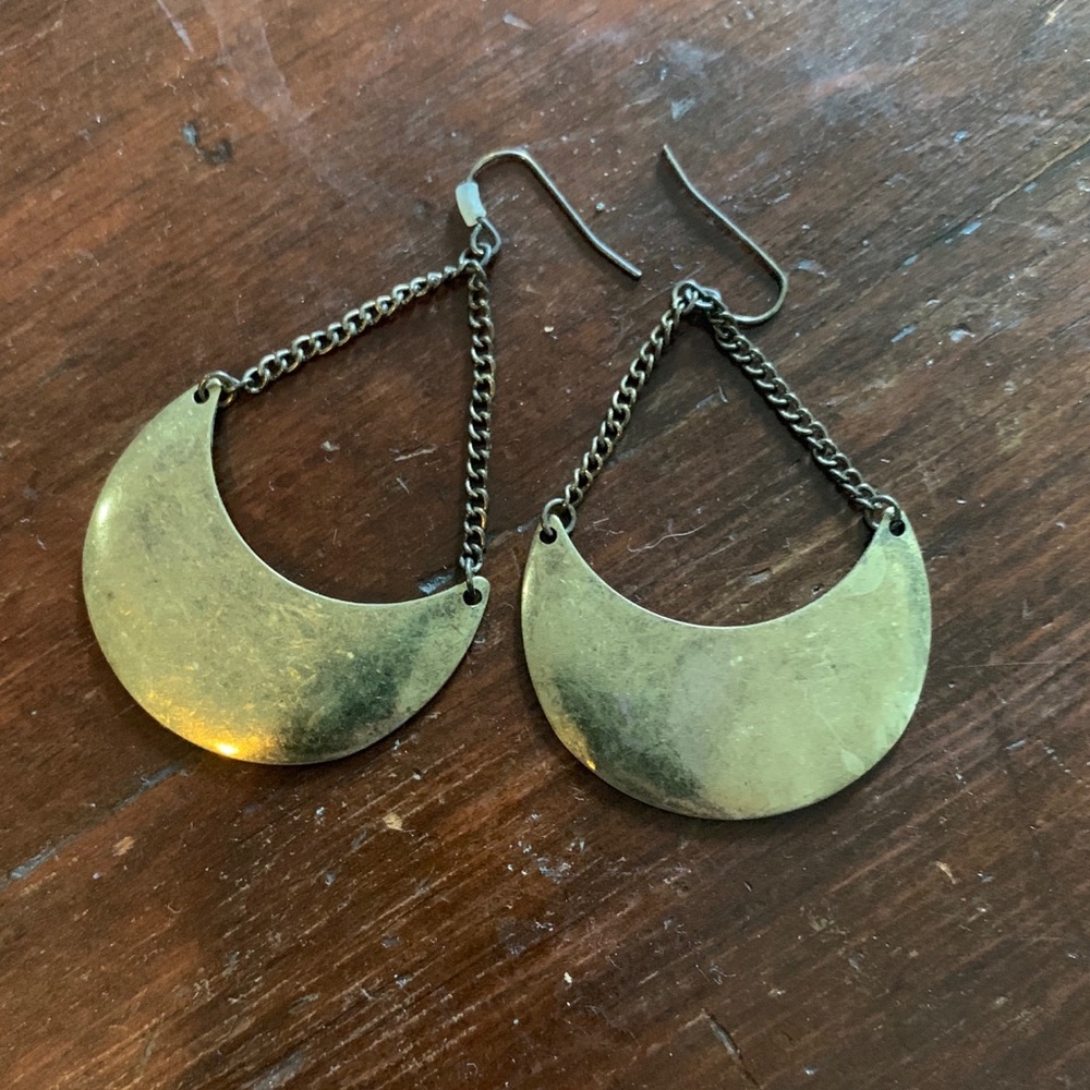 Gold medallion earrings